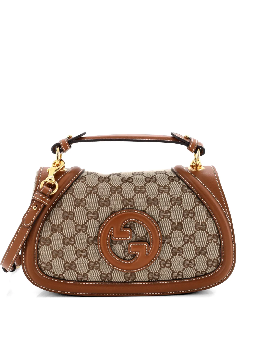Gucci Pre-Owned Blondie NM Top Handle Bag GG Coated Canvas with Leather Medium shoulder bag - Marrone