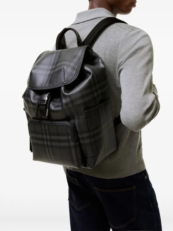 burberry zip top leather backpack Small Rucksack Technical & Black Nylon Designed for the city Burberry Black Leather Check-Embossed Backpack