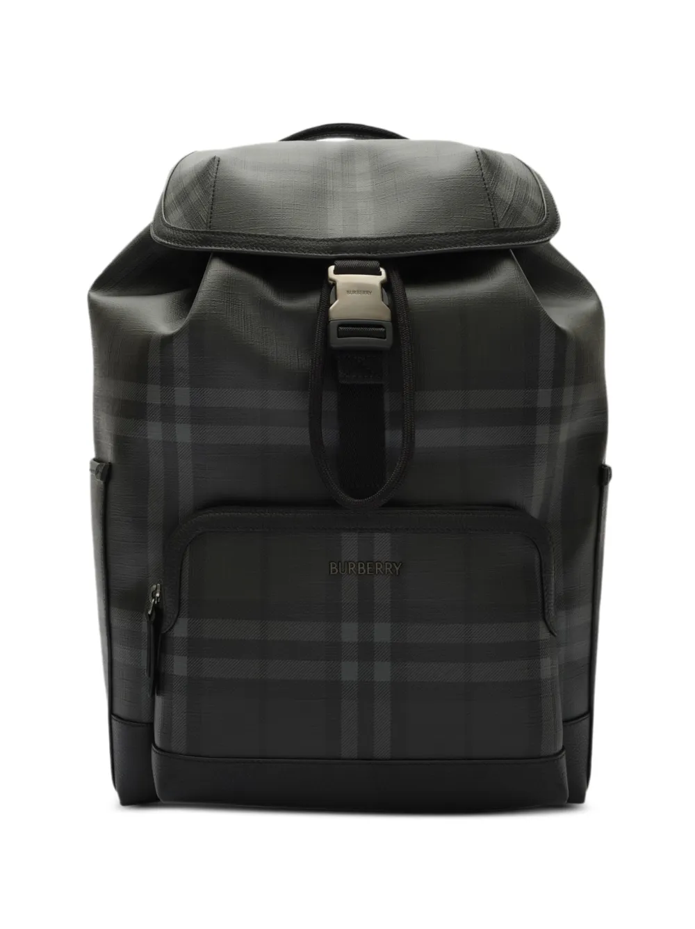 Burberry City Check clip backpack - Nero