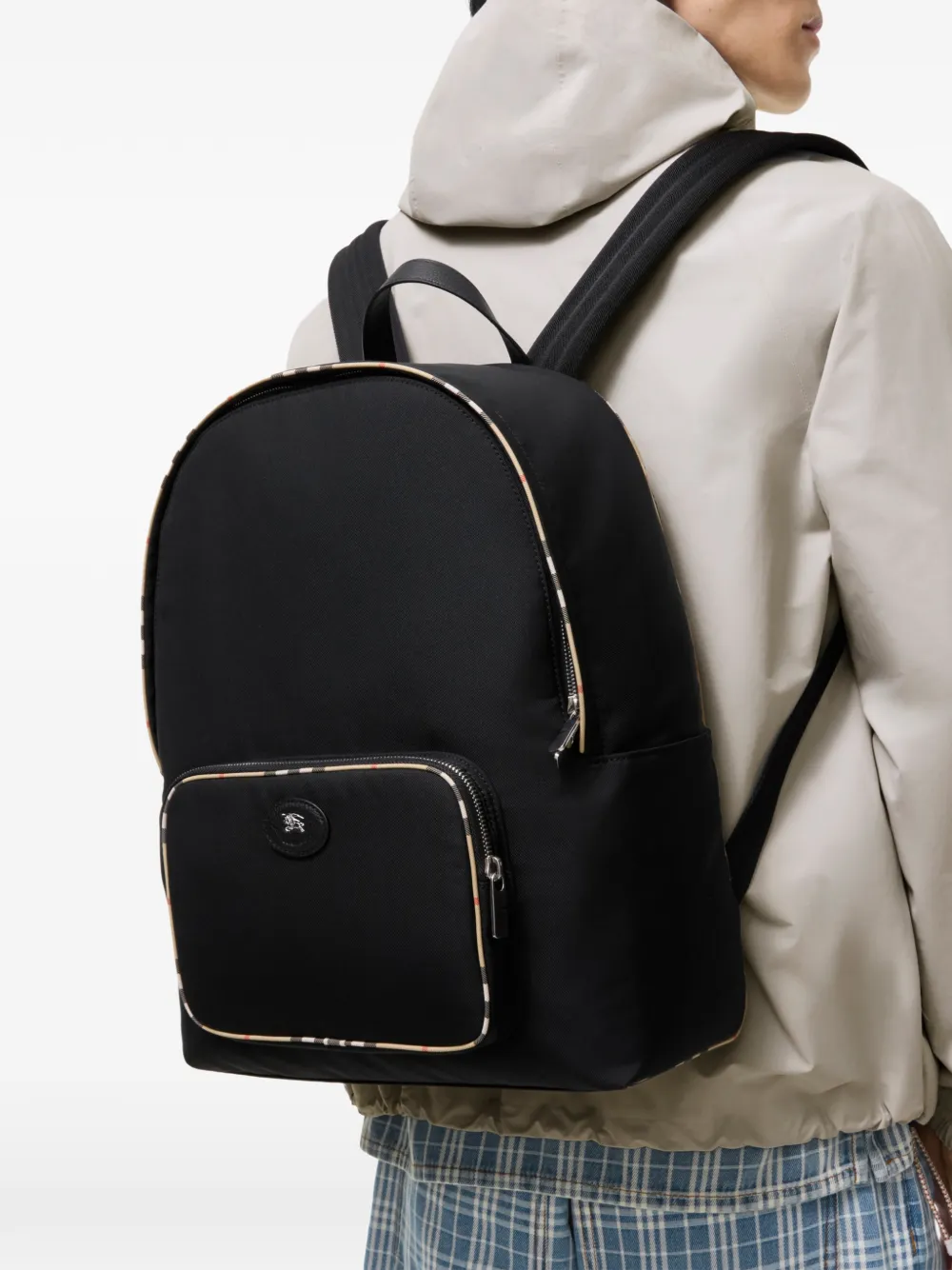 Burberry Rugzak met geruite afwerking Zwart