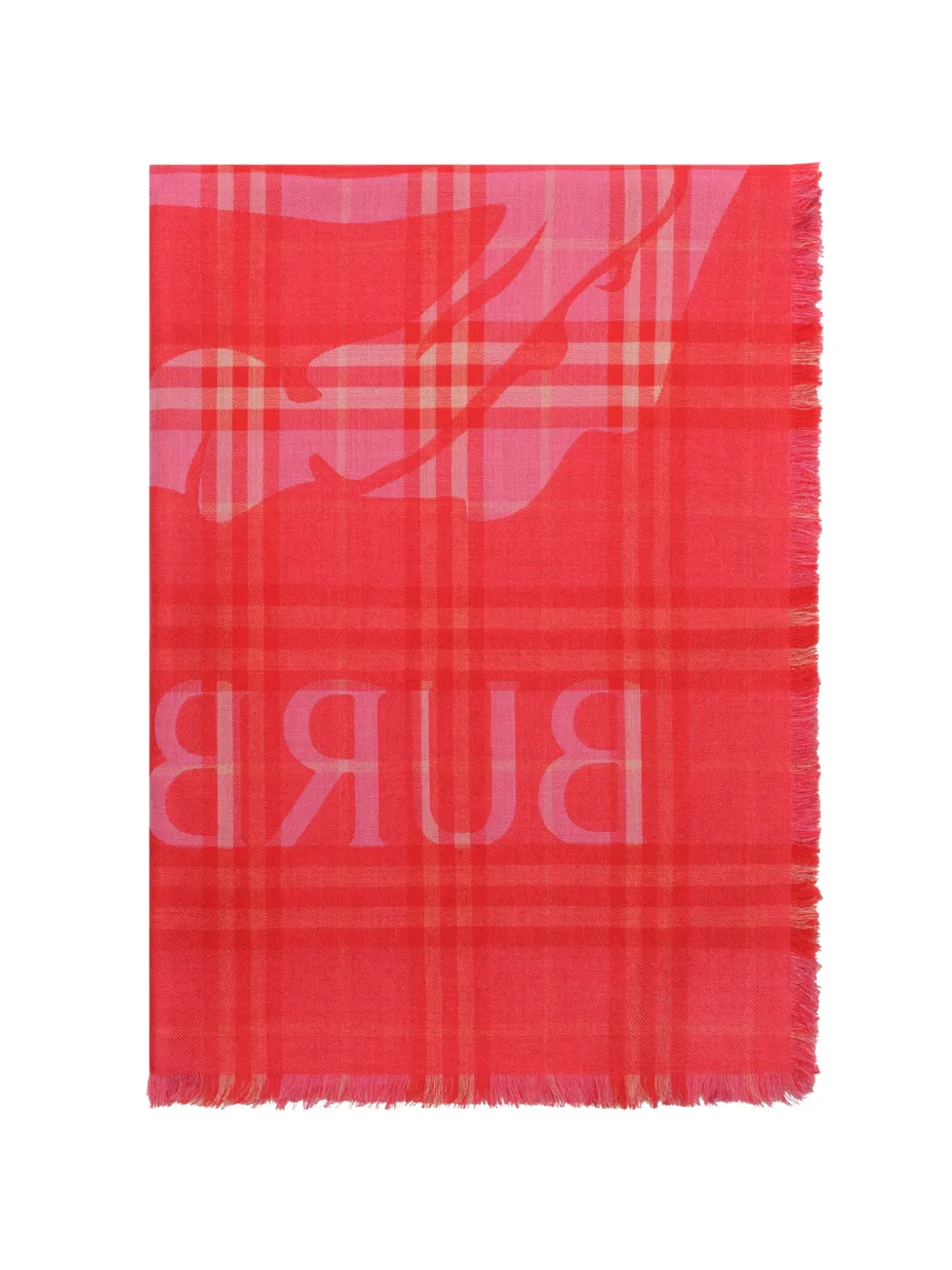 Burberry Geruite wollen zijden sjaal Rood