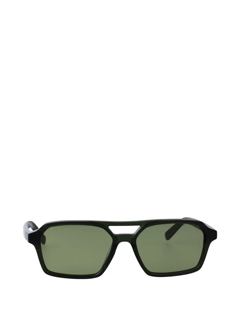 Maison Margiela Open retangular-frame sunglasses - Schwarz