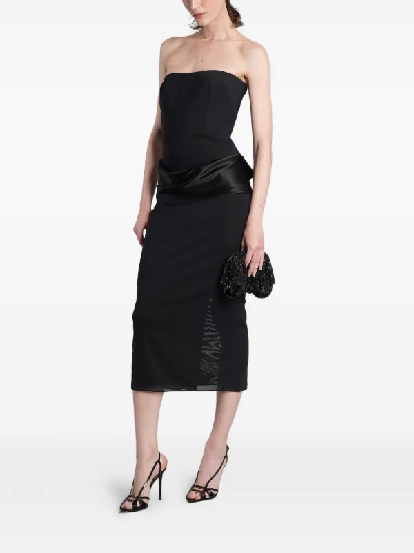 alex perry dresses Gown in Pink size 6/8, $350 to hire ~ seen on @rosie.mcc_ book now ccdresshire.com.au velvet in a deep purple that enhances the fabrics luster Alex Perry Strapless Midi Dress
