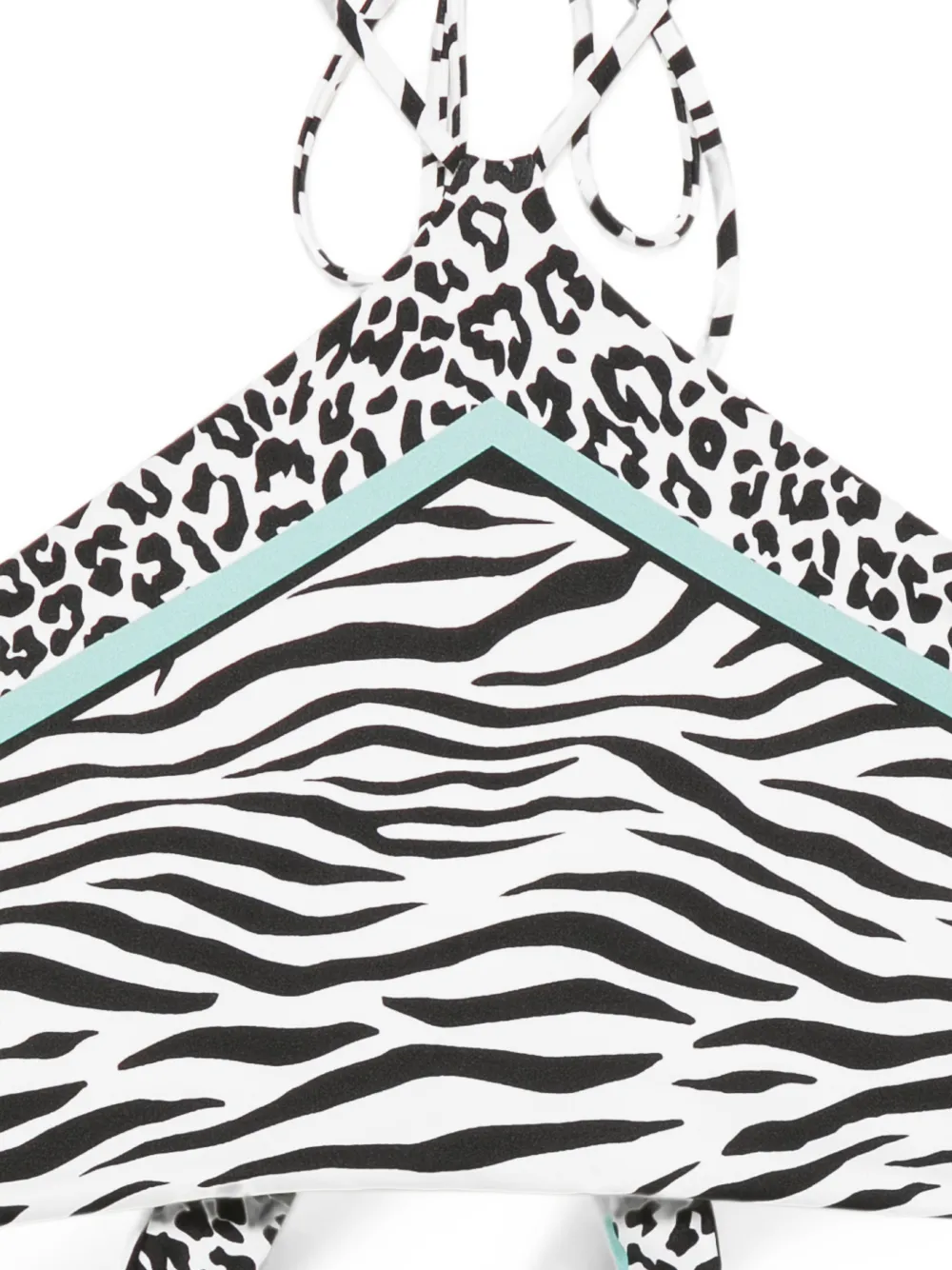 MC2 Saint Barth Nairobi bikinitop met halternek en dierenprint Wit