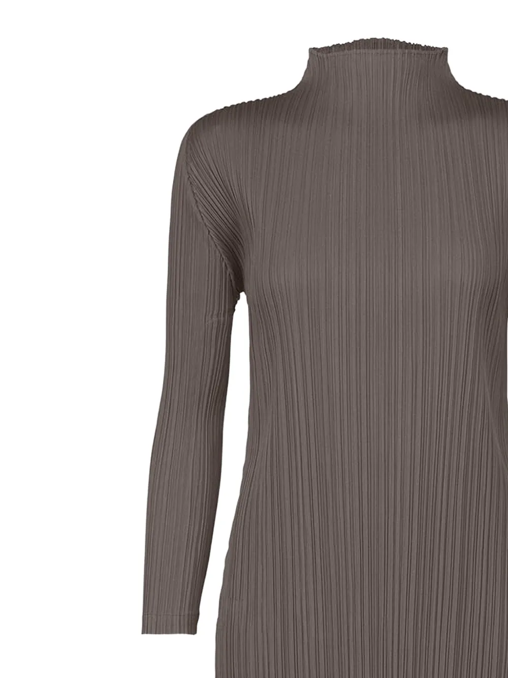 Pleats Please Issey Miyake Midi-jurk met lange mouwen Grijs