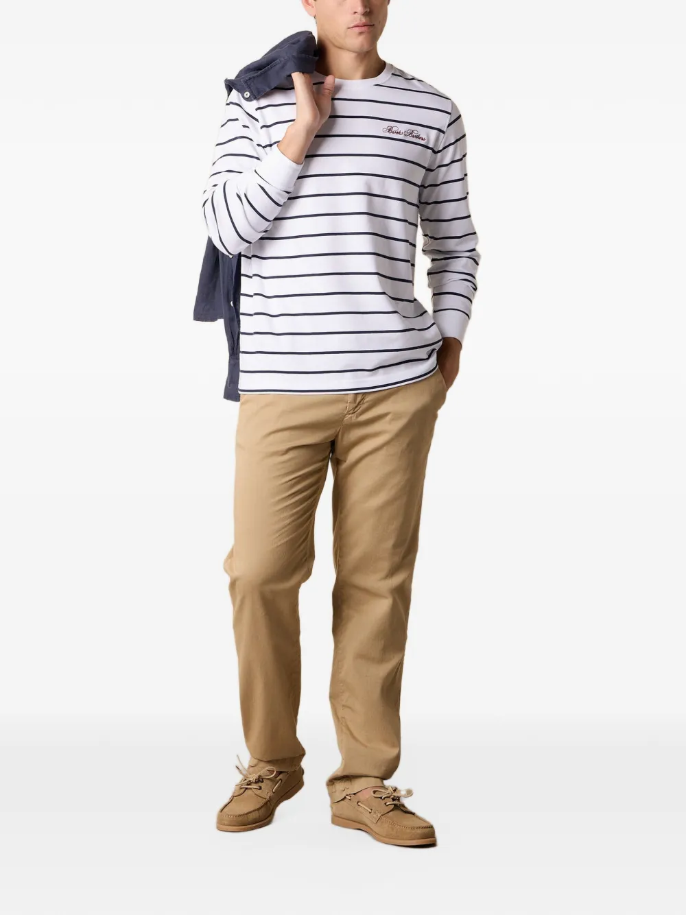 Brooks Brothers Gestreept T-shirt Blauw