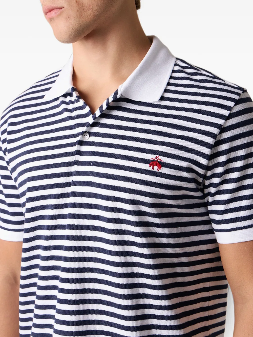 Brooks Brothers Awning gestreept katoenen poloshirt Blauw