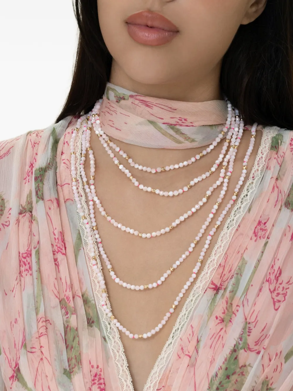 ROBINSON PELHAM Blanc Utopia beaded necklace - Oro