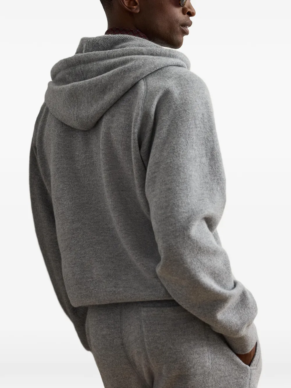 Ralph Lauren Purple Label Hoodie met trekkoord en knopen Grijs