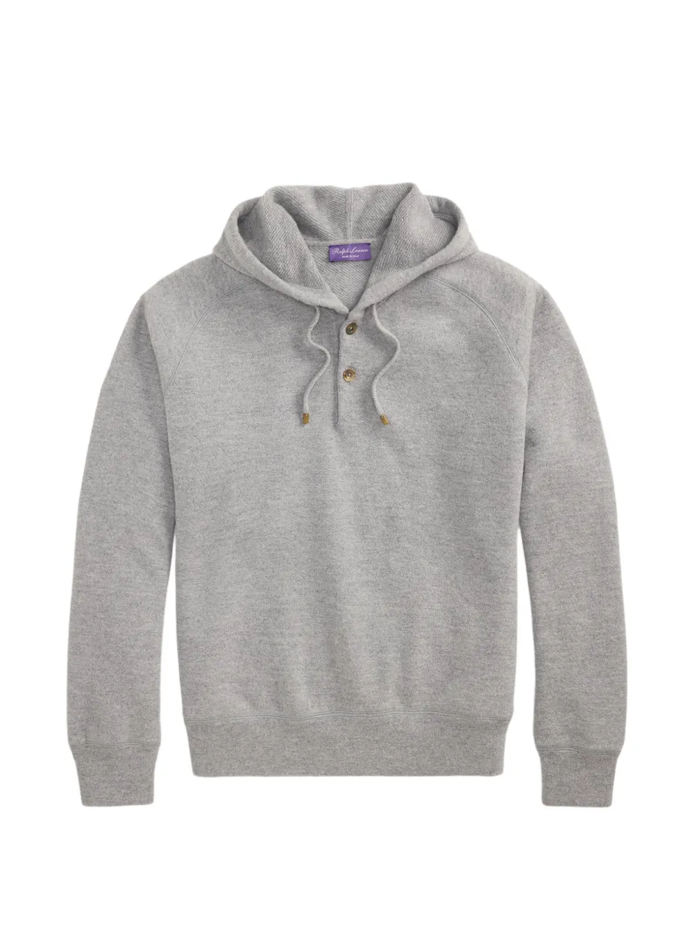Ralph Lauren Button-down Drawstring Hoodie In Grey
