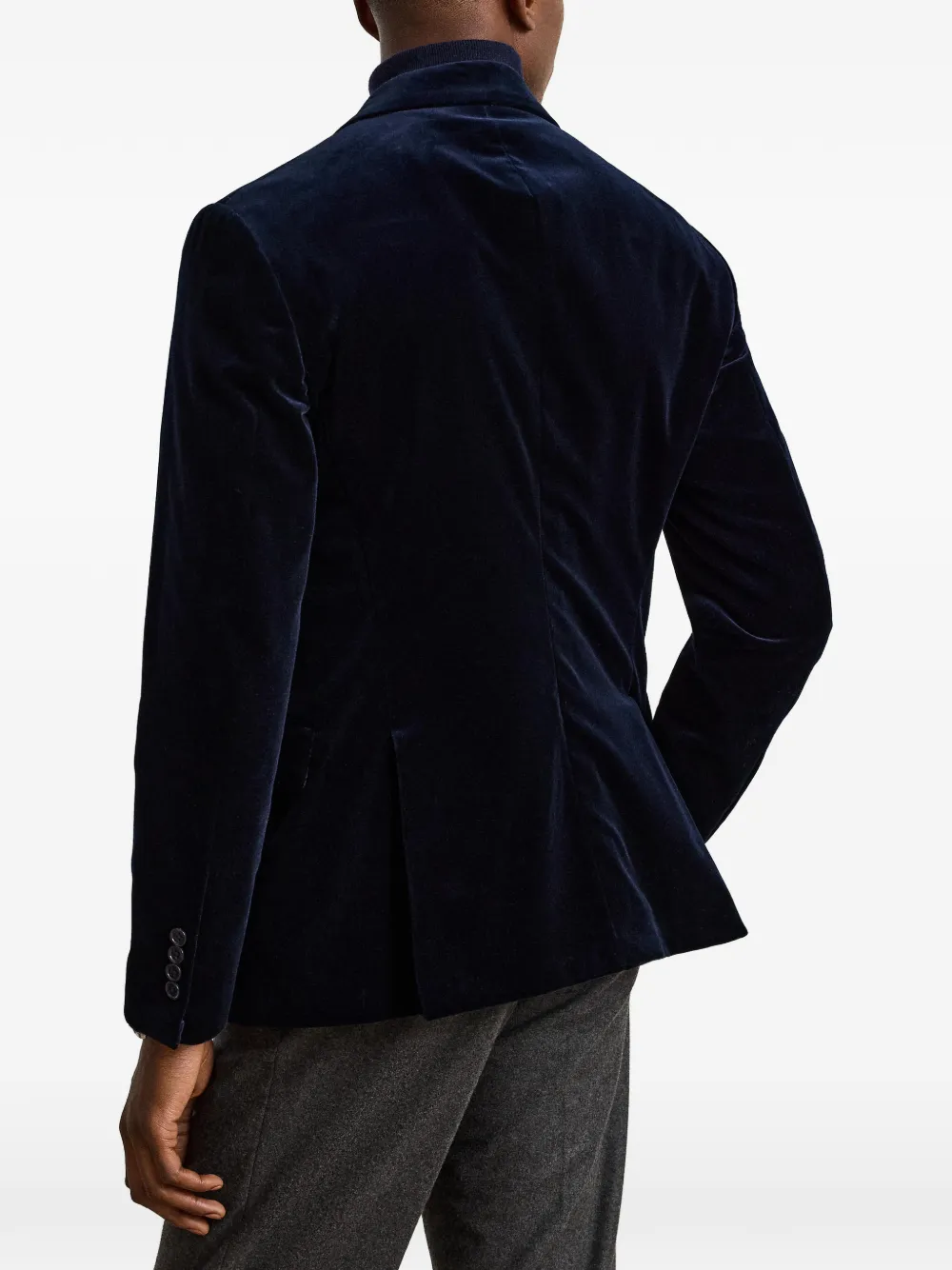 Ralph Lauren Purple Label Kent velvet blazer Blauw