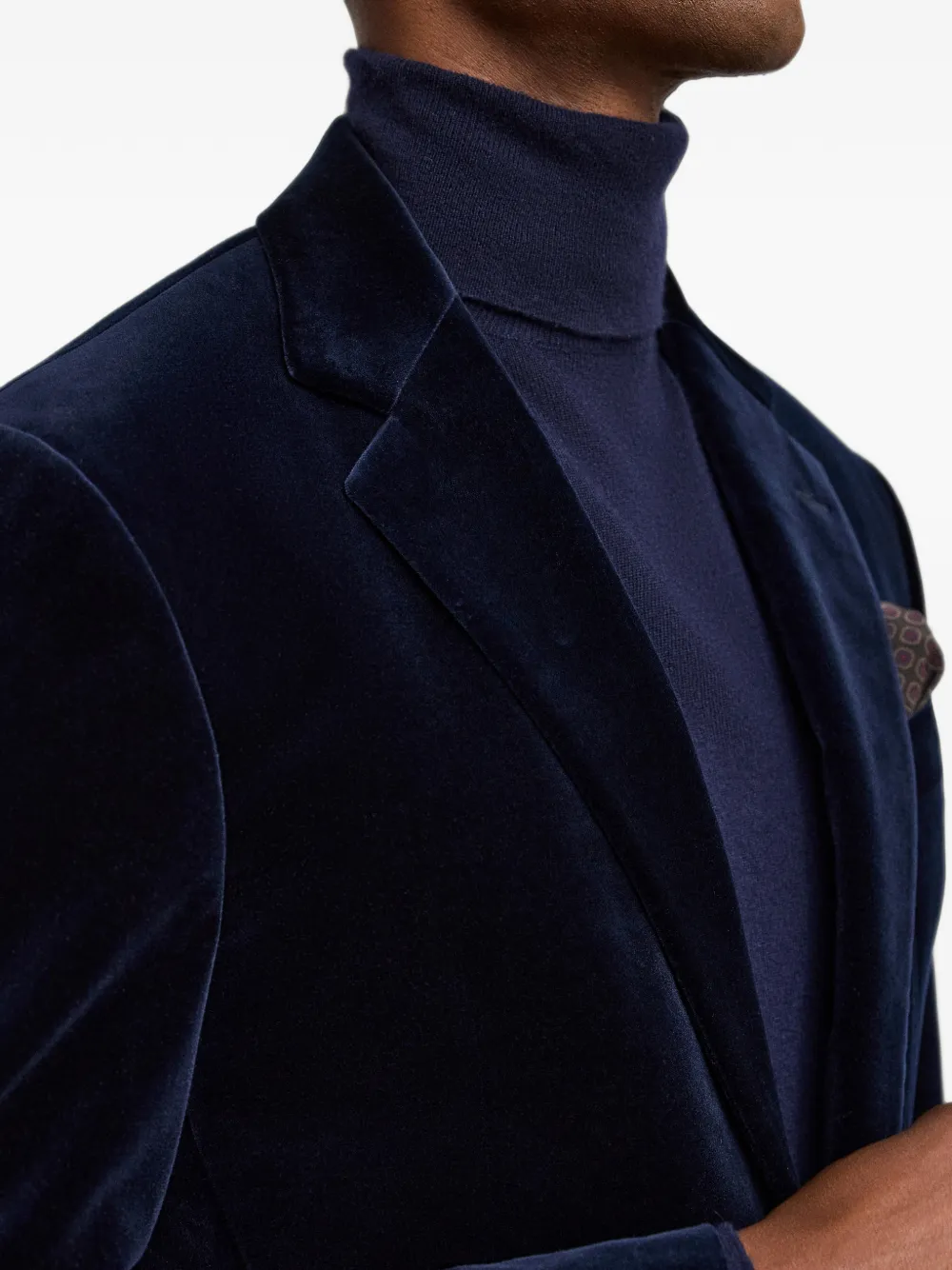 Ralph Lauren Purple Label Kent velvet blazer Blauw