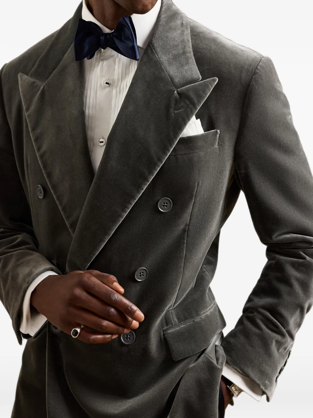 Ralph Lauren Purple Label Blazer met dubbele rij knopen Grijs