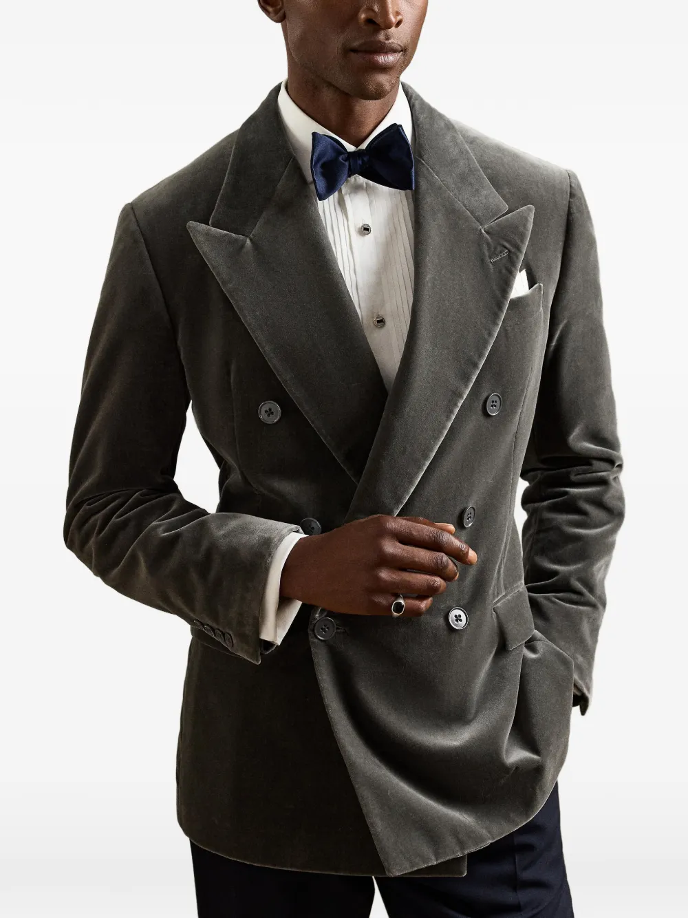 Ralph Lauren Purple Label Blazer met dubbele rij knopen Grijs