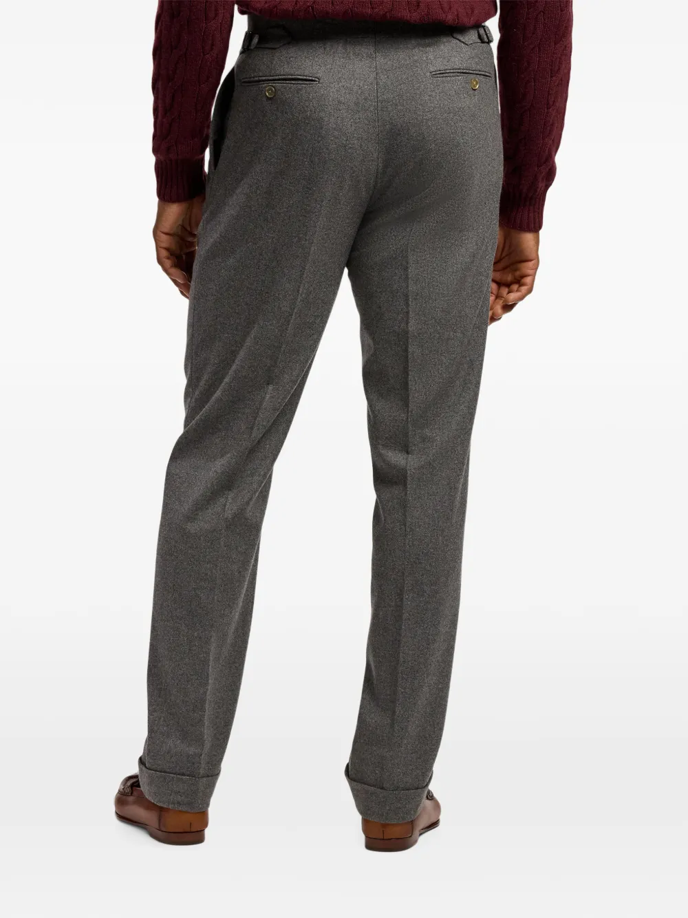 Ralph Lauren Purple Label Gregory wollen plooibroek Grijs