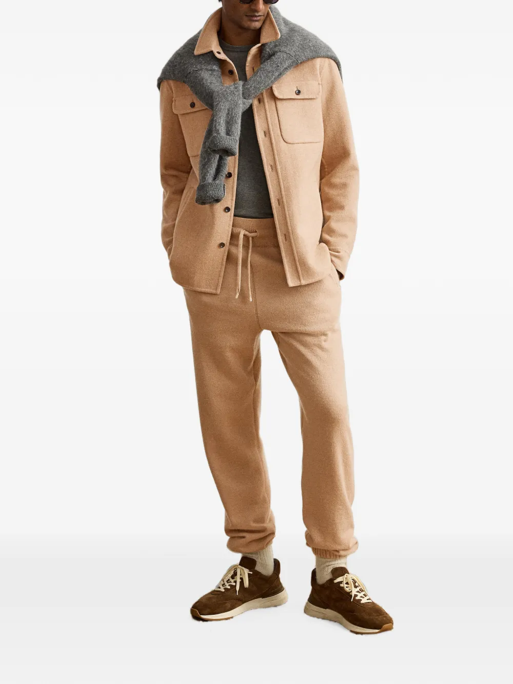 Ralph Lauren Purple Label drawstring wool-blend track pants Beige