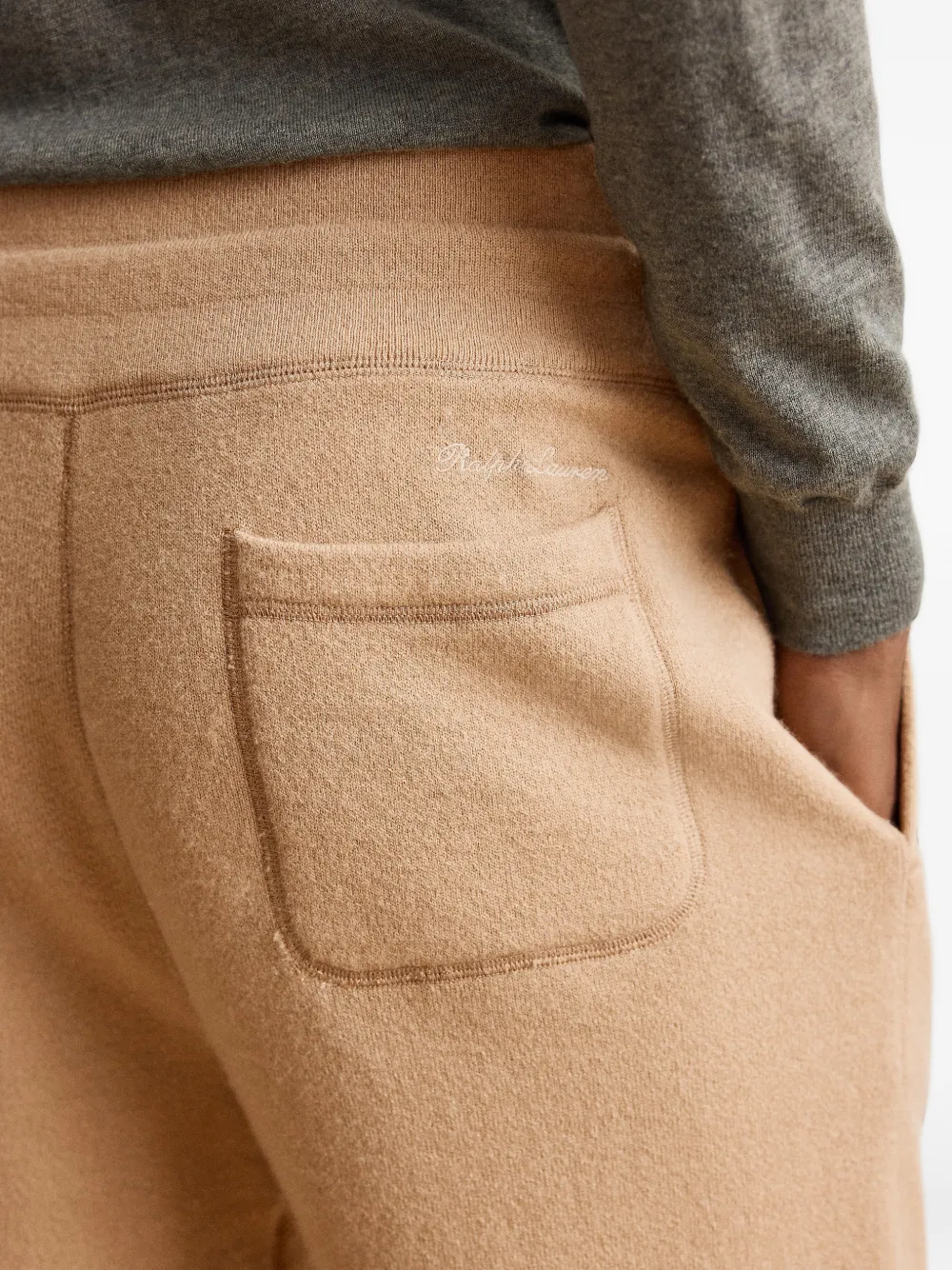 Ralph Lauren Purple Label drawstring wool-blend track pants Beige
