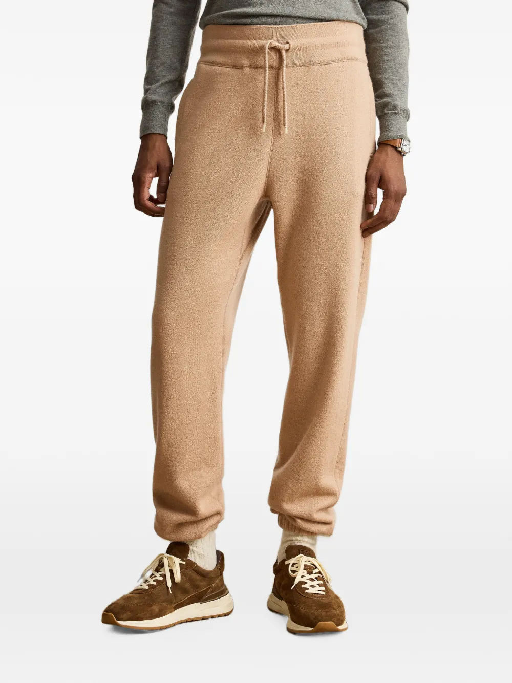 Ralph Lauren Purple Label drawstring wool-blend track pants Beige