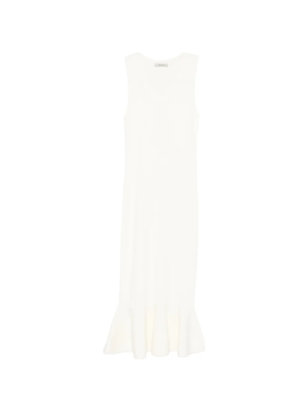 IVORY PARIS ruffled-hem sleeveless midi dress - Bianco