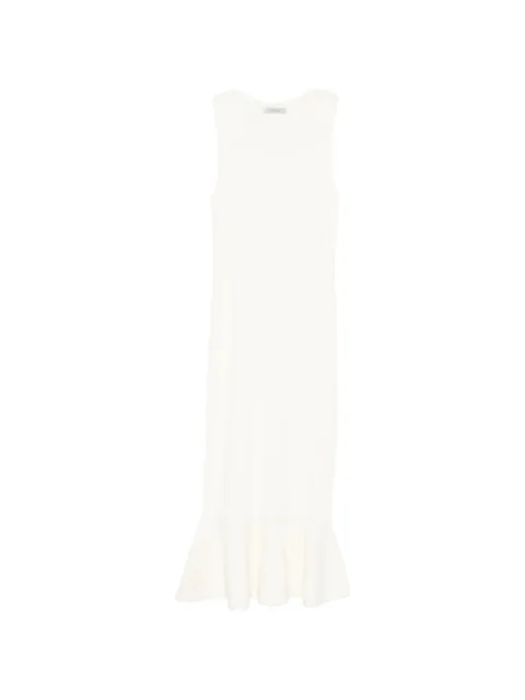 IVORY PARIS ruffled-hem sleeveless midi dress