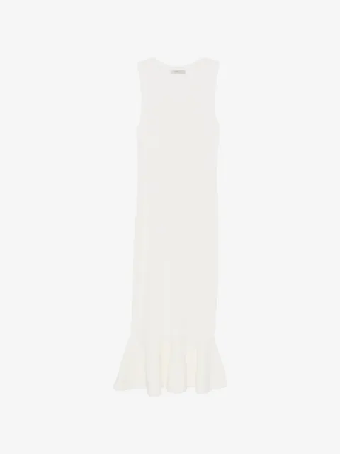 IVORY PARIS ruffled-hem sleeveless midi dress