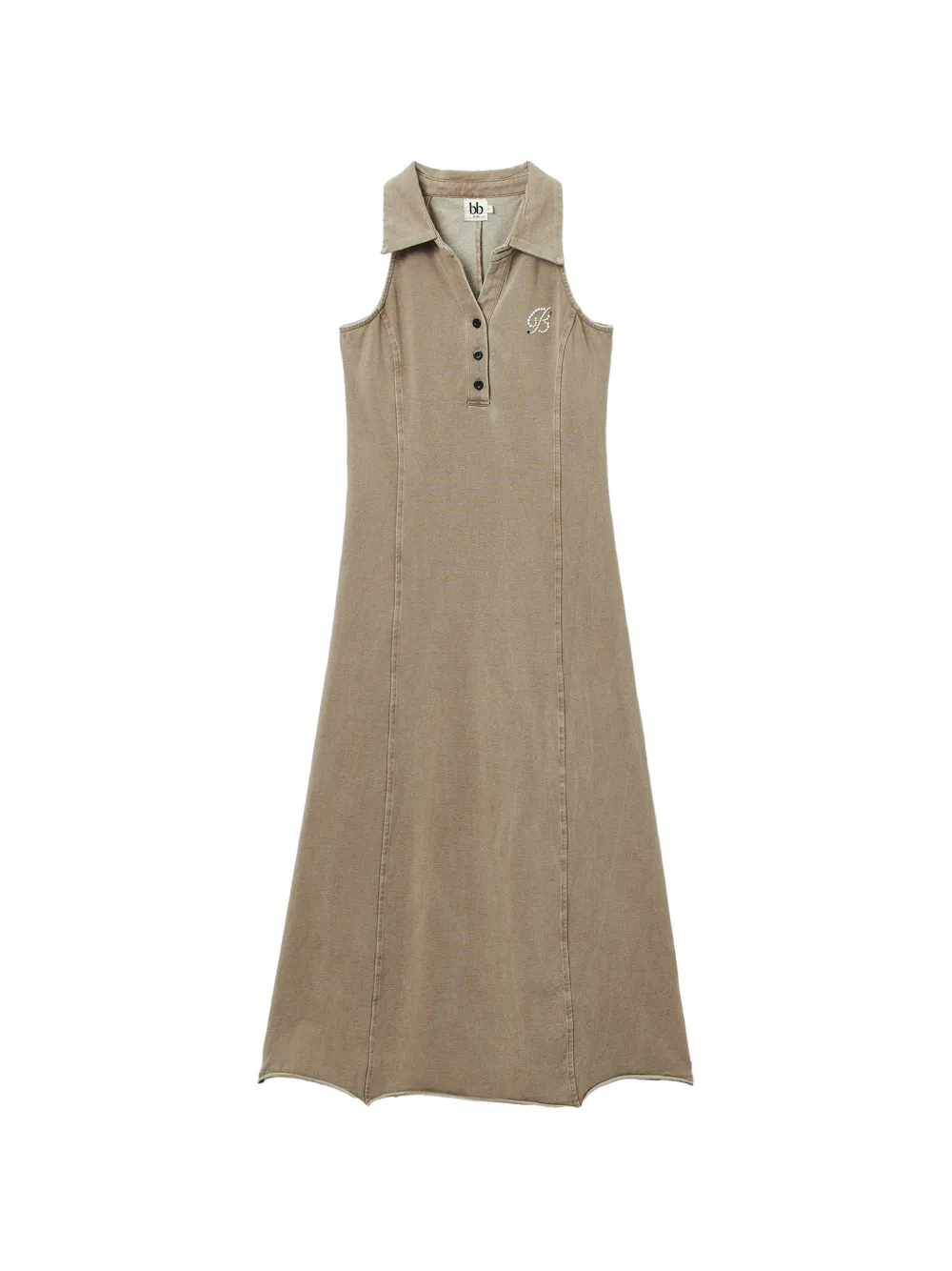 b+ab halterneck crystal-embellished midi dress - Toni neutri