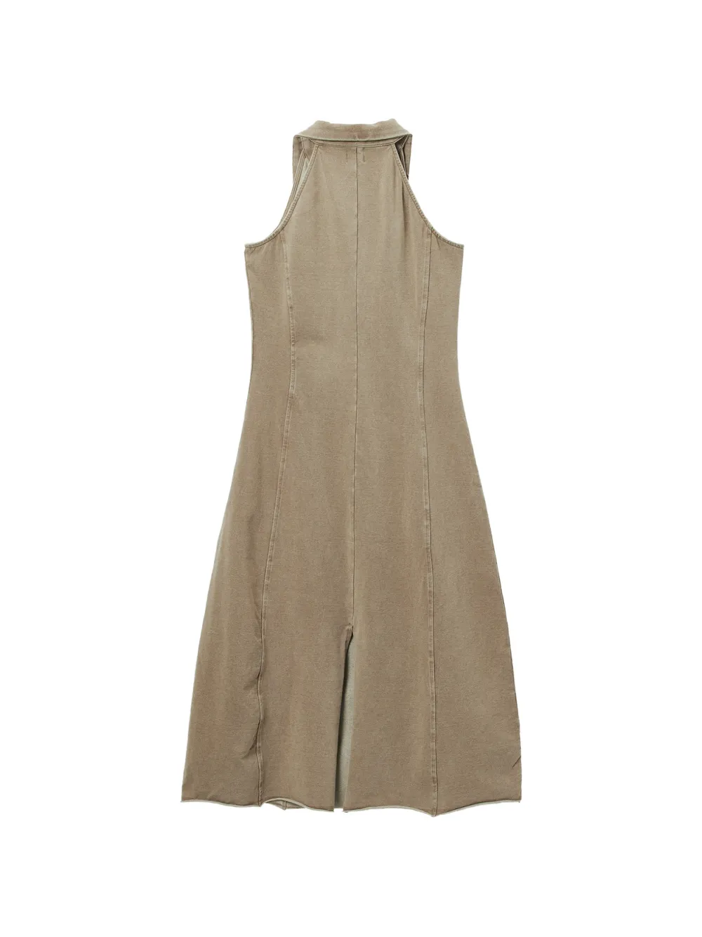 b+ab midi-jurk met halternek verfraaid met kristallen Beige