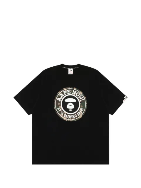 AAPE BY *A BATHING APE® logo-print camouflage-detail T-shirt