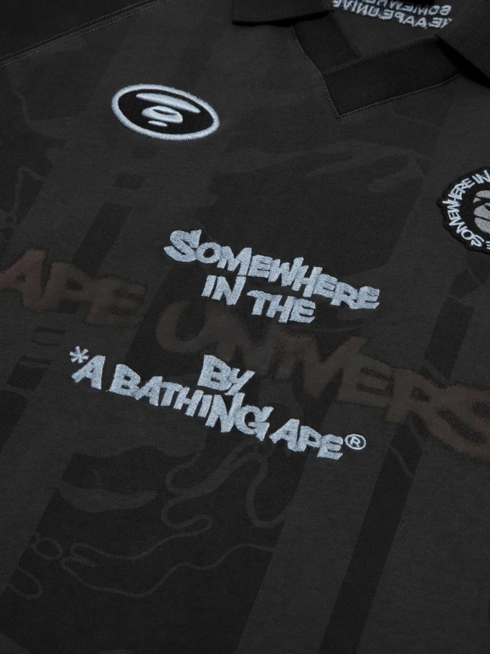 AAPE BY *A BATHING APE T-shirt met camouflageprint en geborduurd logo Zwart