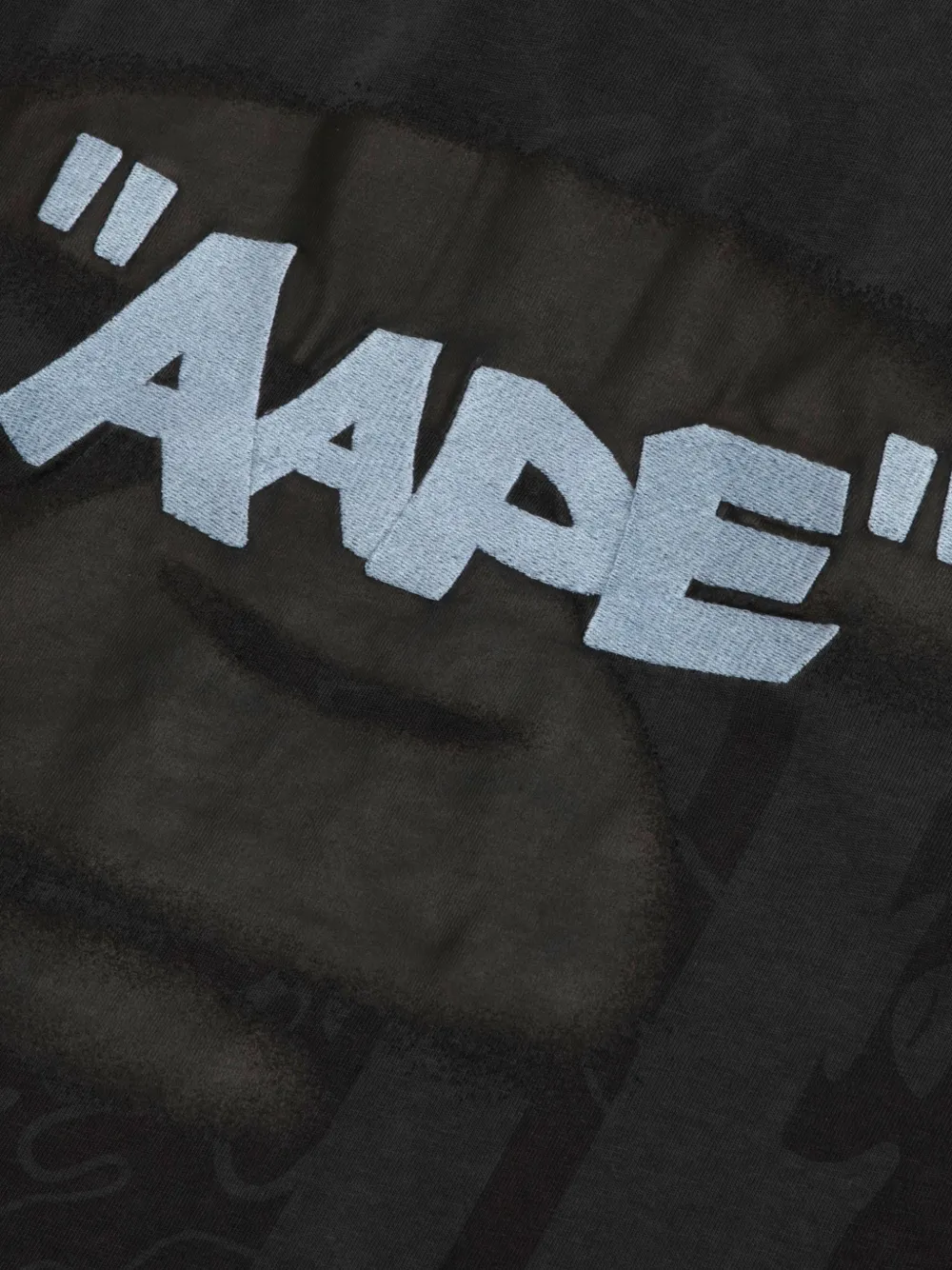 AAPE BY *A BATHING APE T-shirt met camouflageprint en geborduurd logo Zwart