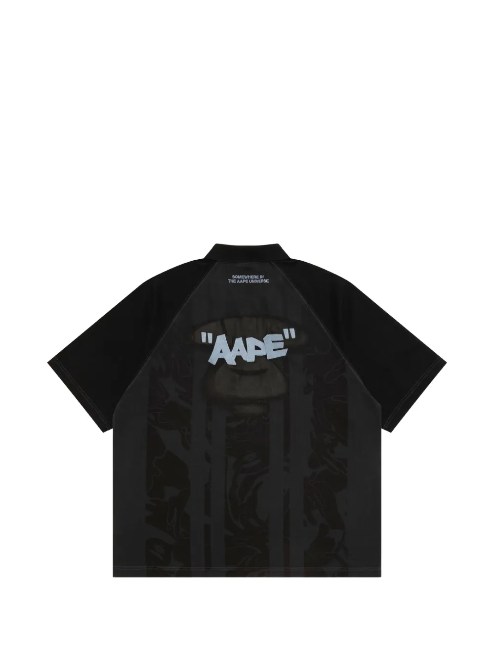 AAPE BY *A BATHING APE T-shirt met camouflageprint en geborduurd logo Zwart
