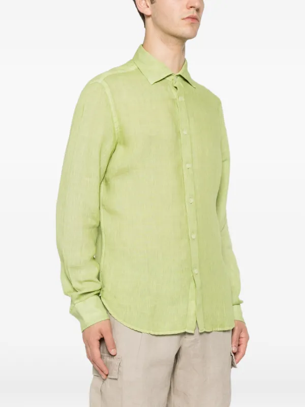 lime green dress shirt mens 120% Lino long-sleeve | Material:Tulle