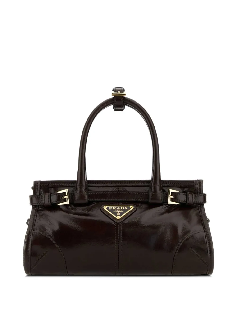 Prada Bonnie leather tote bag - Marrone