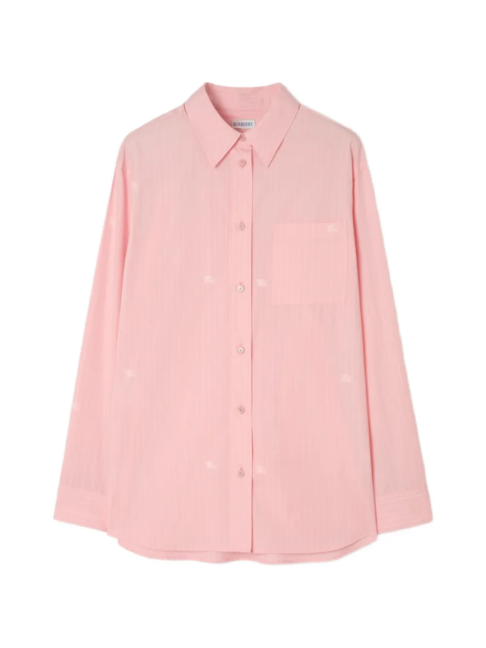 Burberry Equestrian Knight Design fil coupé gestreepte katoenen blouse Roze