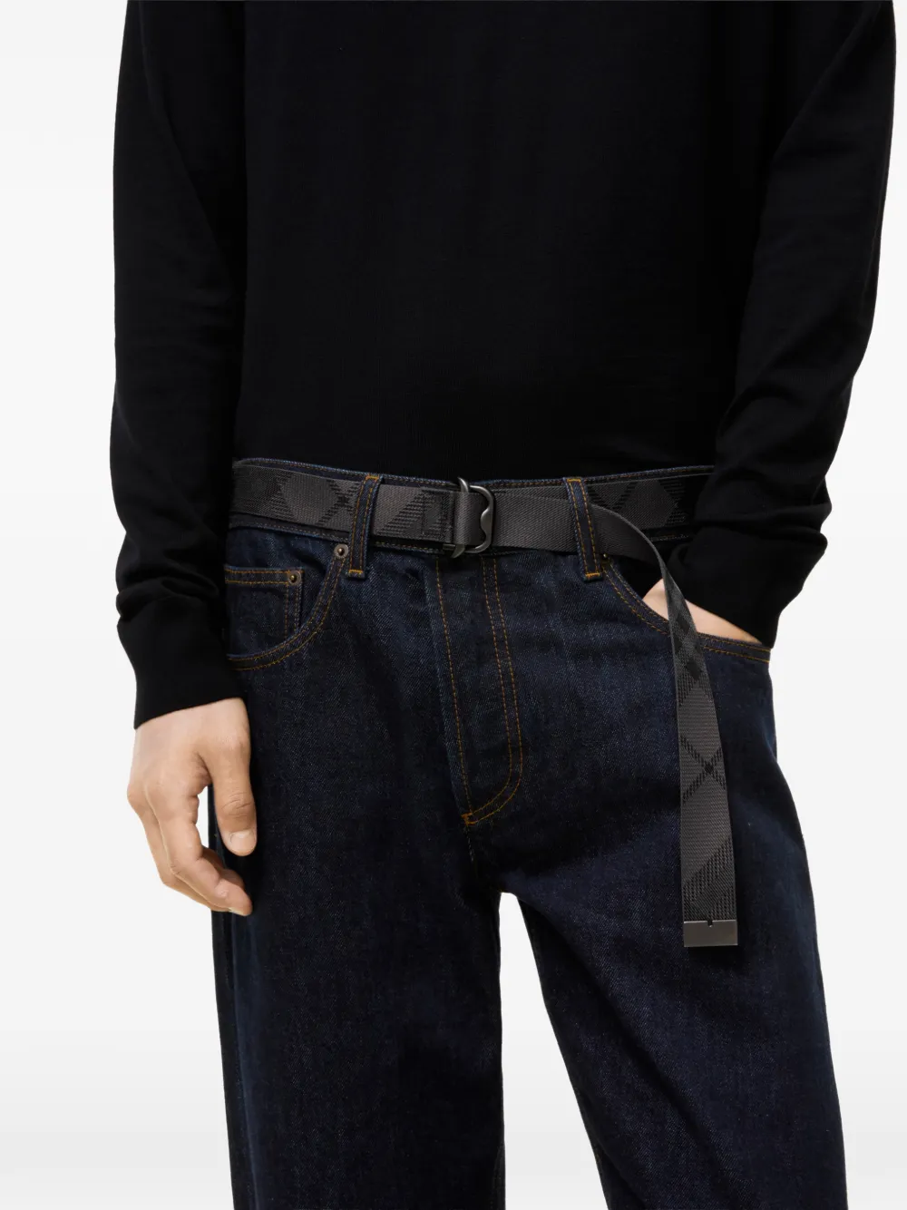 Burberry Geruite riem Grijs