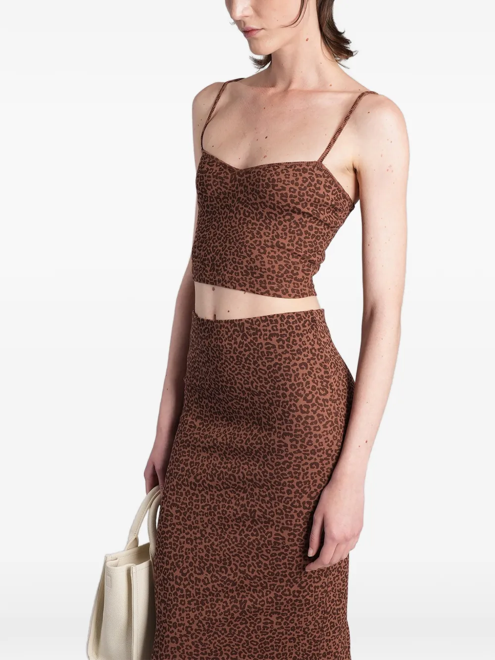 MC2 Saint Barth Cropped top met luipaardprint Bruin