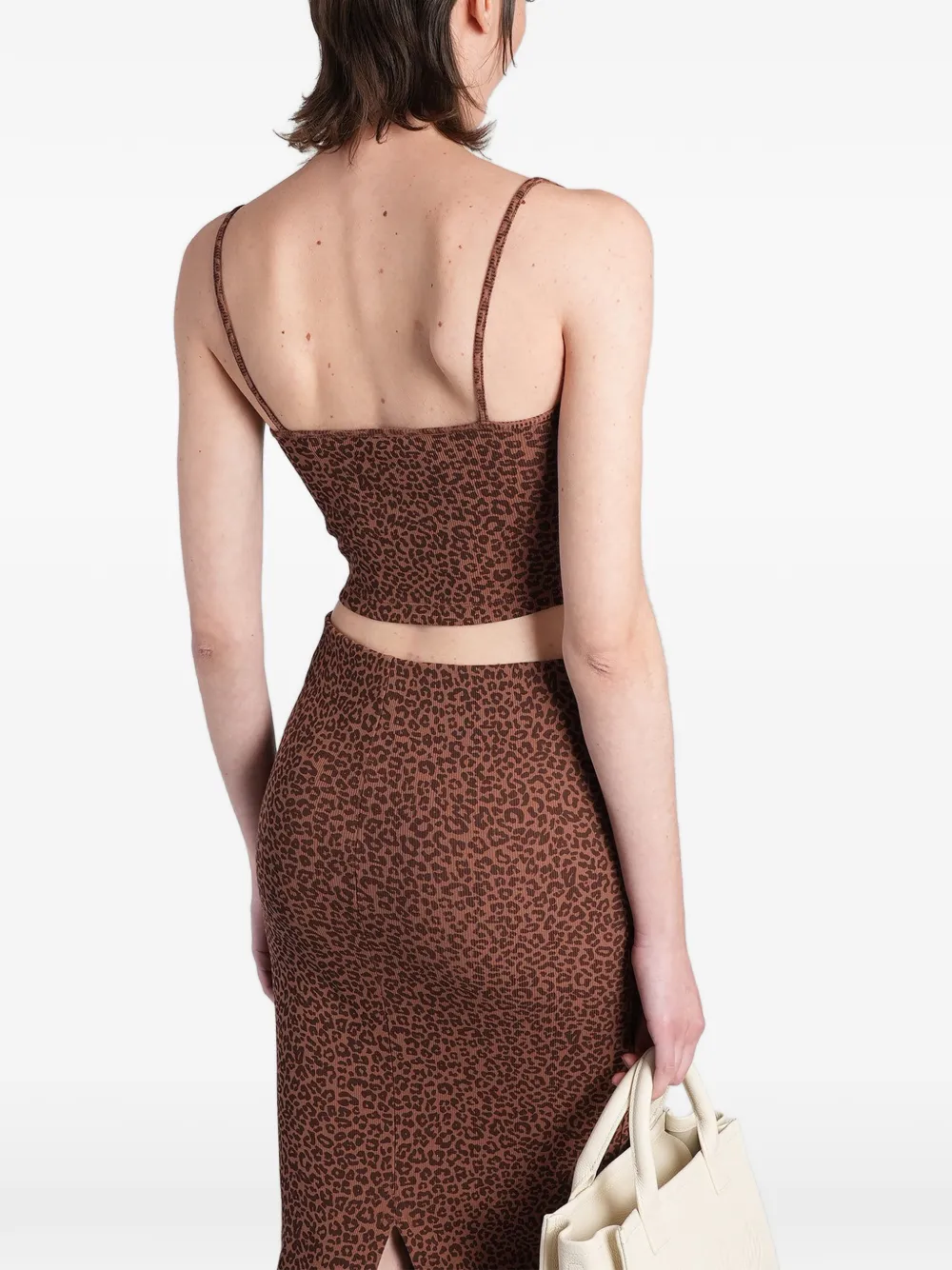 MC2 Saint Barth Cropped top met luipaardprint Bruin