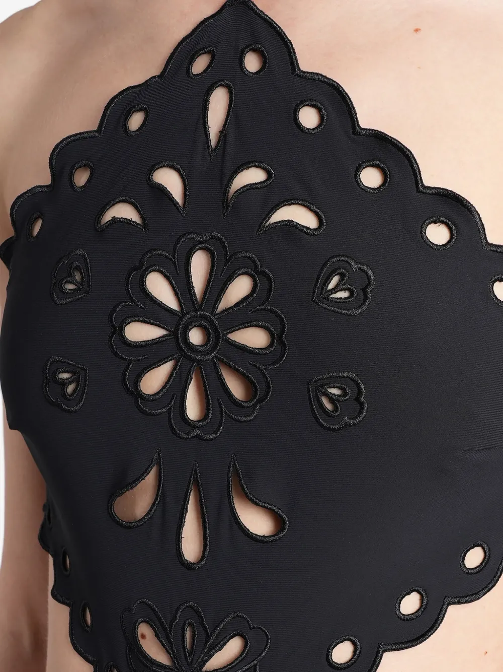 Cult Gaia Laidie badpak met gewelfde afwerking Zwart