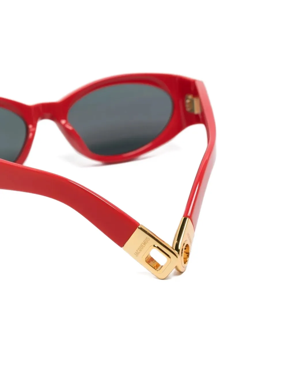 Jacquemus Zonnebril met ovalen montuur Rood