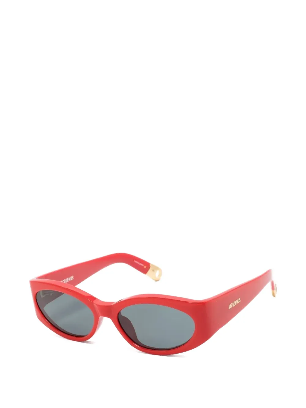 Jacquemus Zonnebril met ovalen montuur Rood