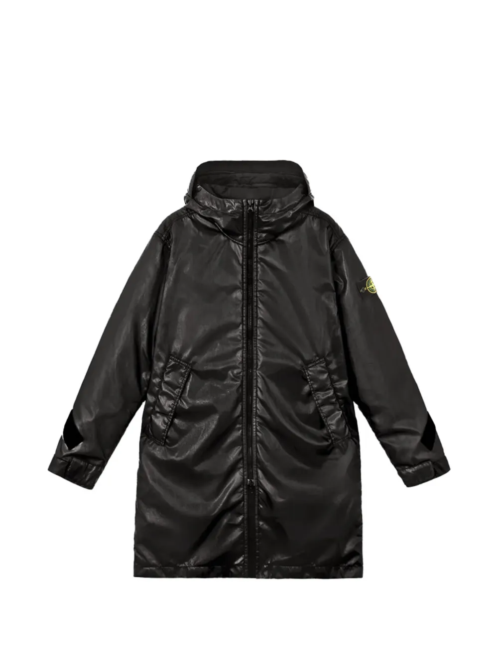 Stone Island logo-patch hooded jacket - Schwarz