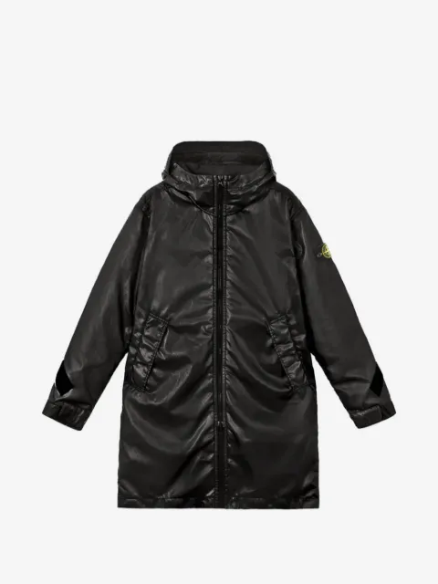 Stone Island logo-patch hooded jacket