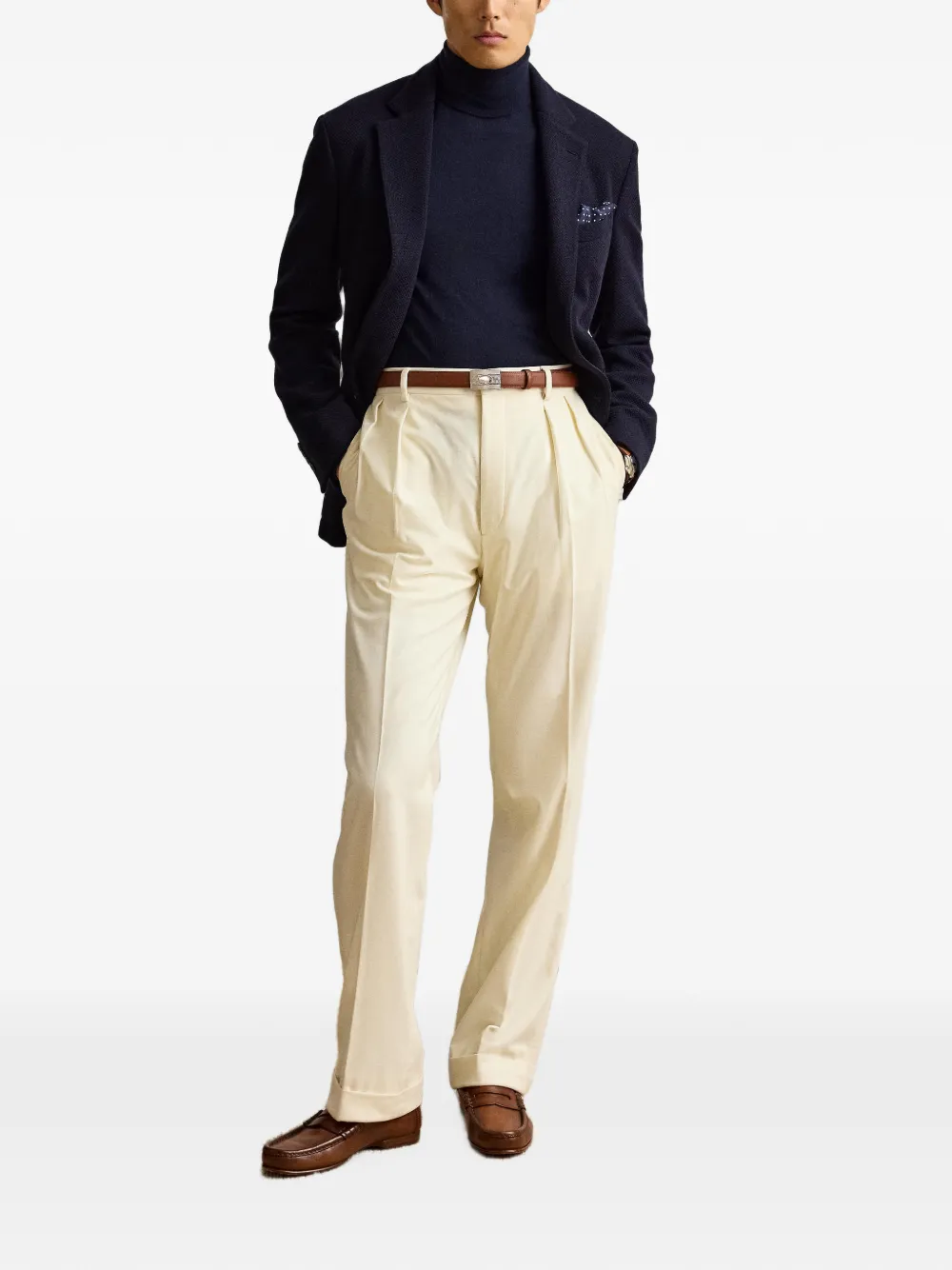 Ralph Lauren Purple Label Hadley gebreide blazer Blauw