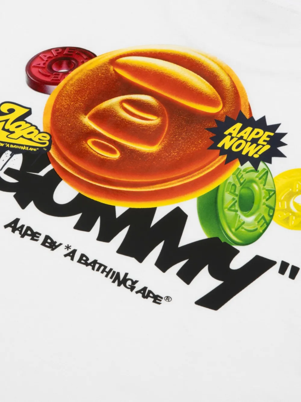 AAPE BY *A BATHING APE T-shirt met grafische print Wit
