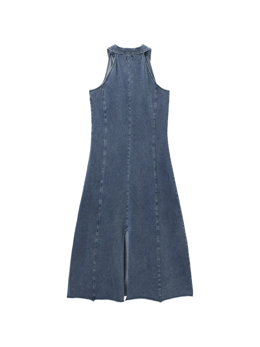b+ab Jurk met halternek en logo Blauw