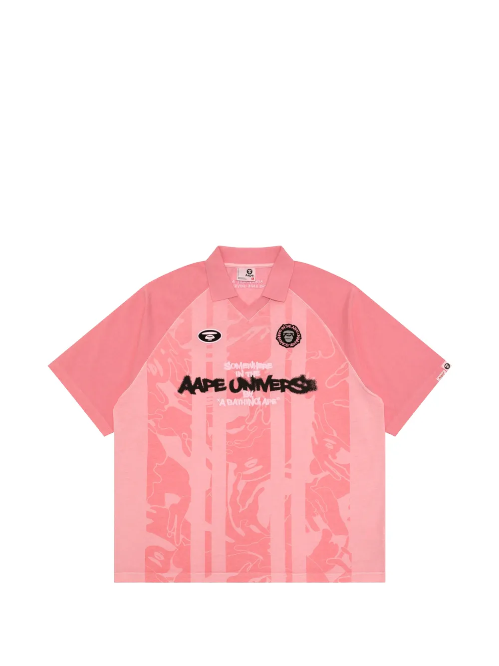 AAPE BY *A BATHING APE® logo-print camouflage-pattern T-shirt - Rosa