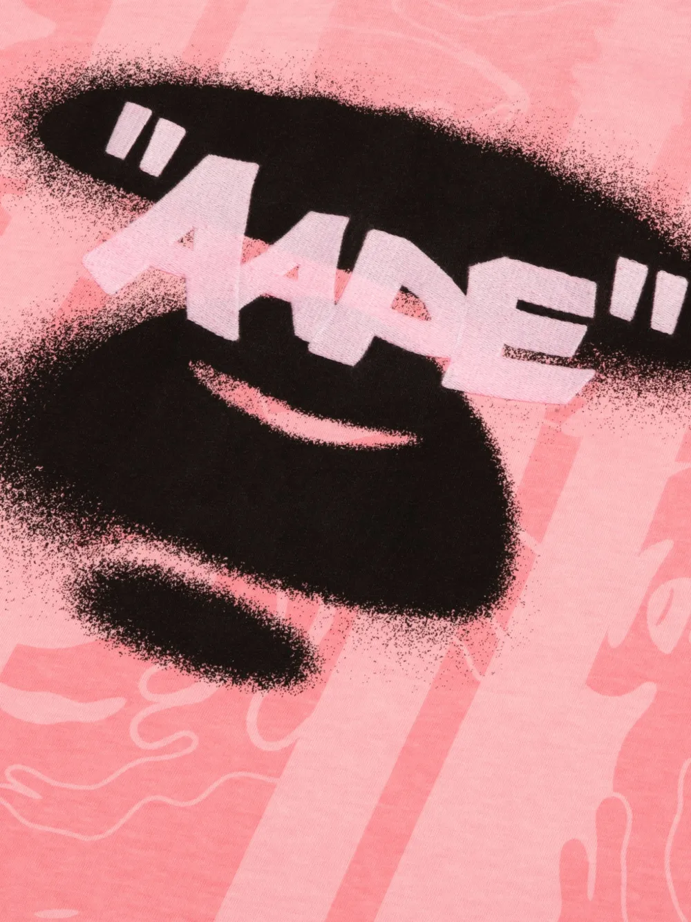 AAPE BY *A BATHING APE T-shirt met camouflageprint Roze