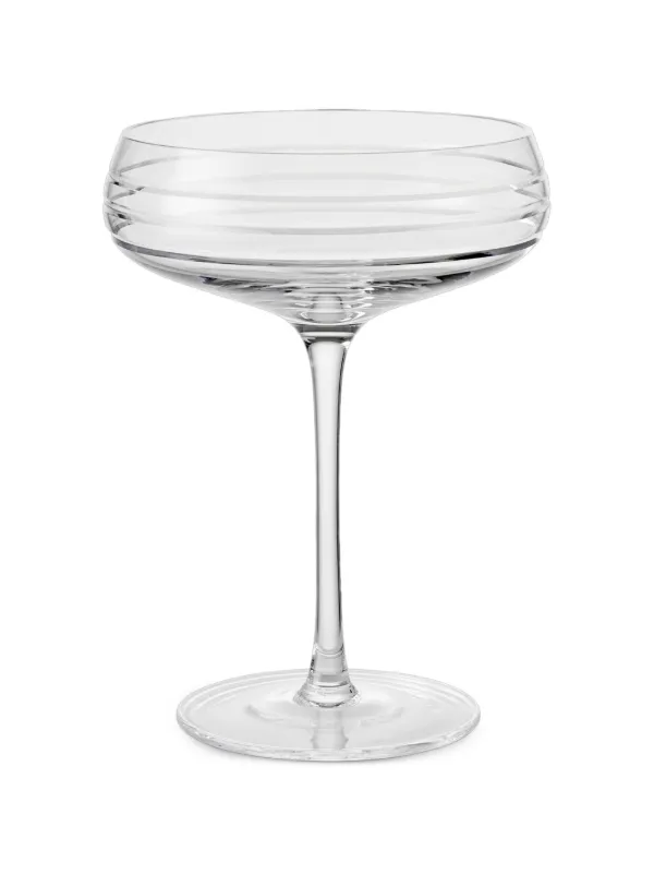 Louise Roe Triple-cut Glass Champagne Coupe (set of Four) in White