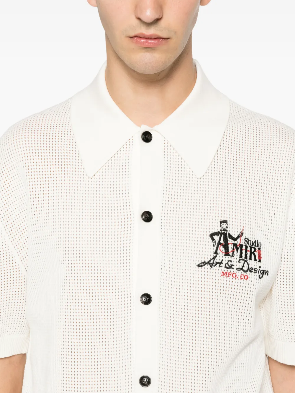 AMIRI Studio overhemd met geborduurd logo Beige