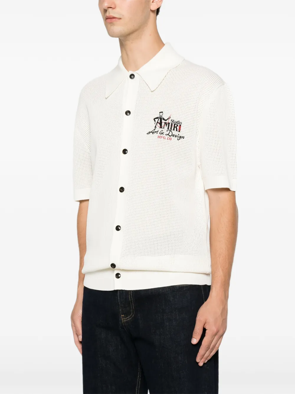 AMIRI Studio overhemd met geborduurd logo Beige